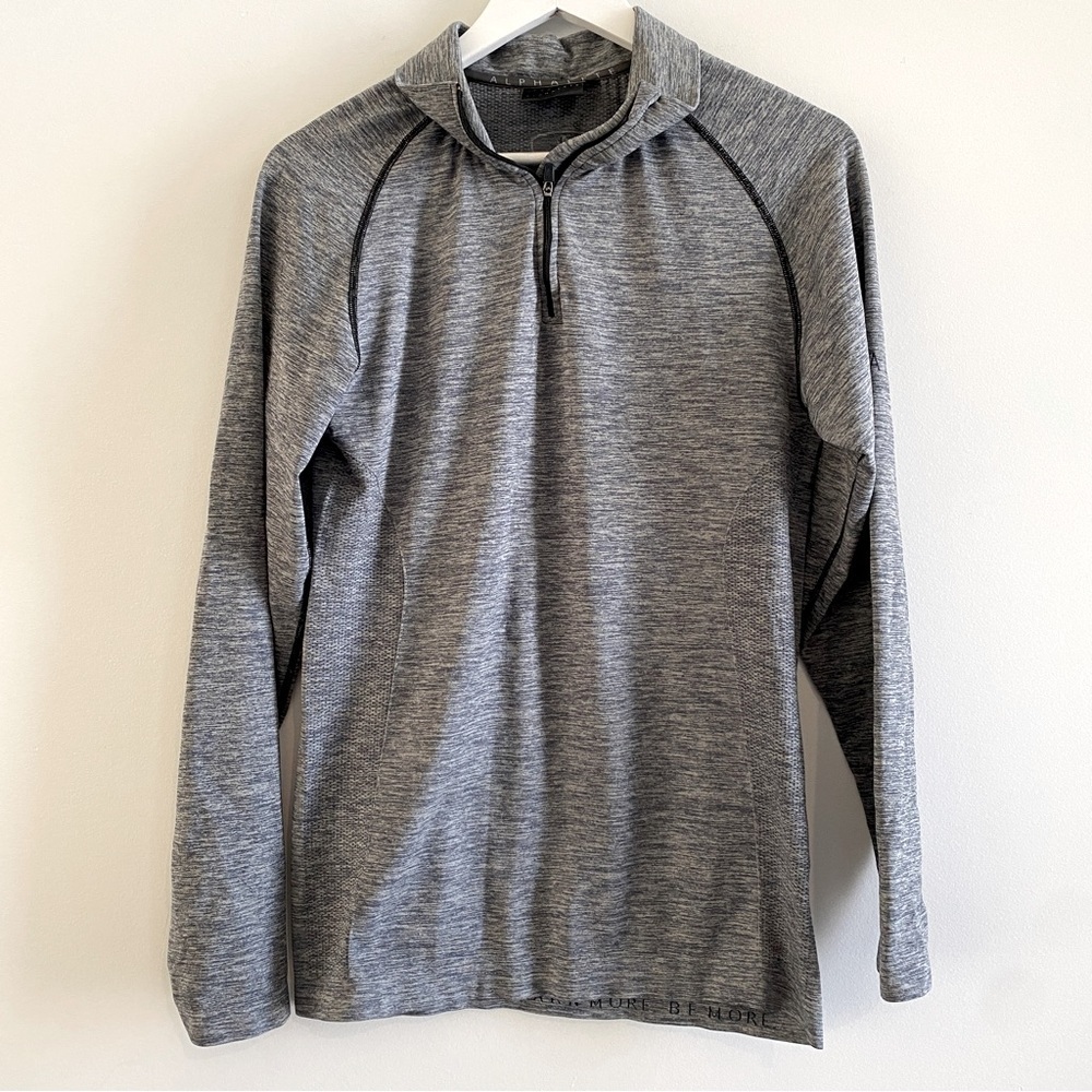 Alphalete Zenith 1/4 Zip Grey Athletic Mens Lightweight Long sleeve Sweatshirt